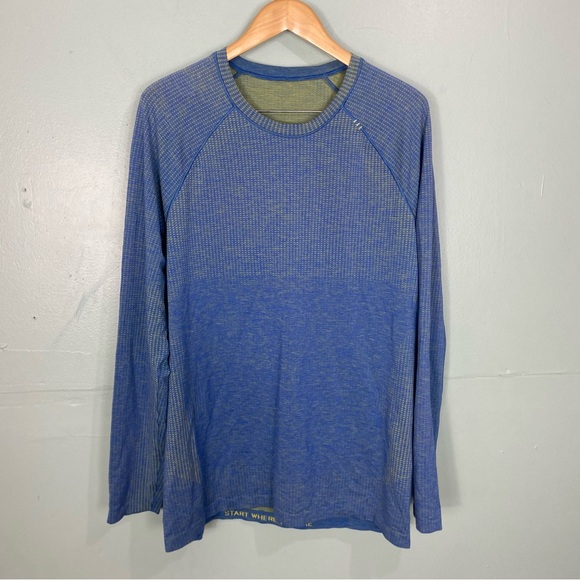 Lululemon Metalvent Blue Green Long‎ Sleeve Tee XL - Picture 1 of 5